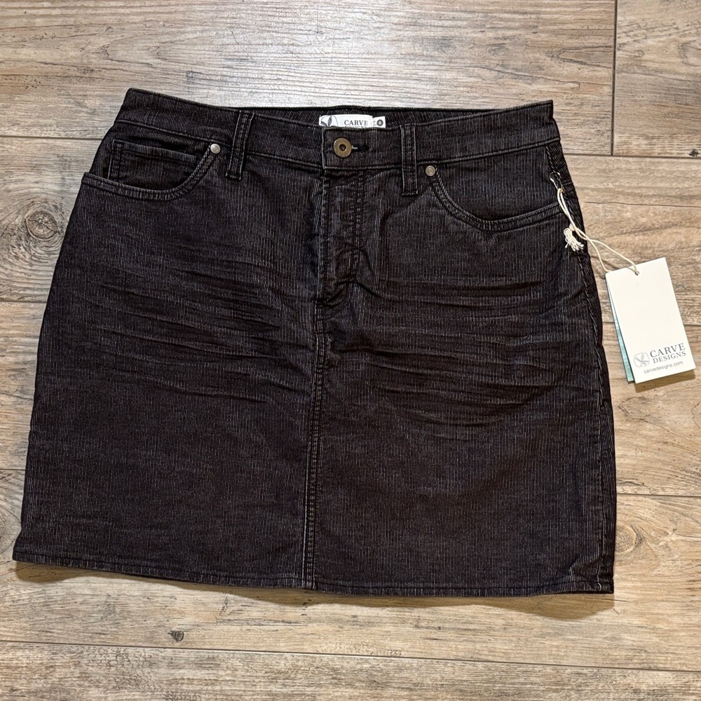 Carve Designs Carson Cord Women's Black Skirt Size 6